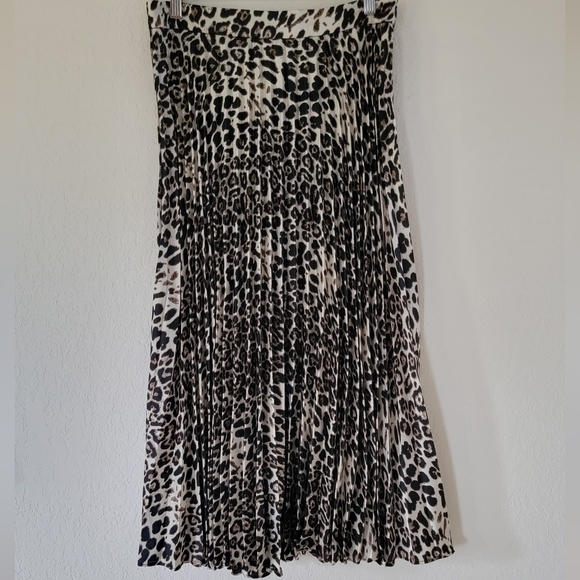 DO+RE Pleated Leopard Print Midi Skirt L. - Picture 3 of 10